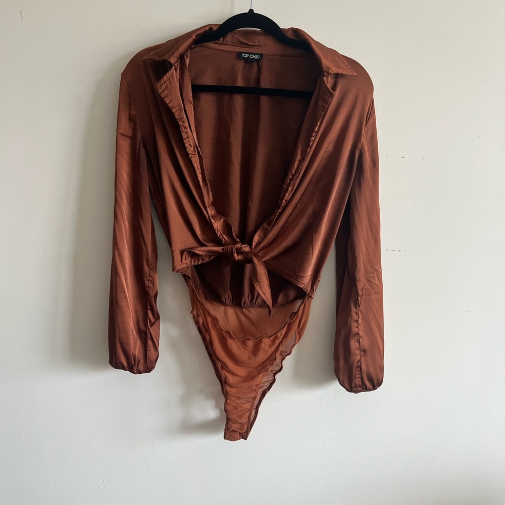 Silk bodysuit shirt